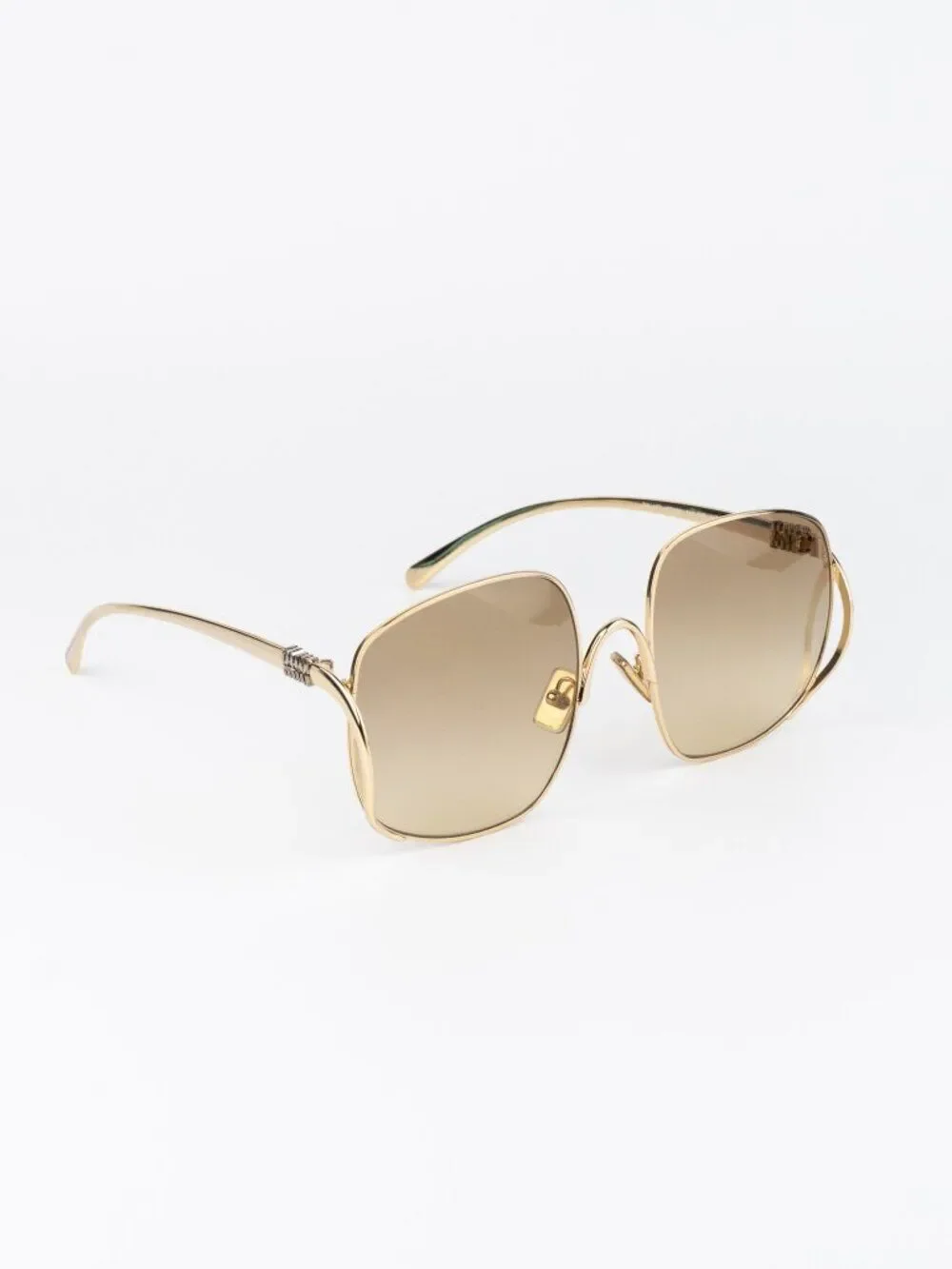 Miu Miu Women Sunglasses Gold Yellow Gradient Square MUA57S 5AK20S NEW AUTHENTIC